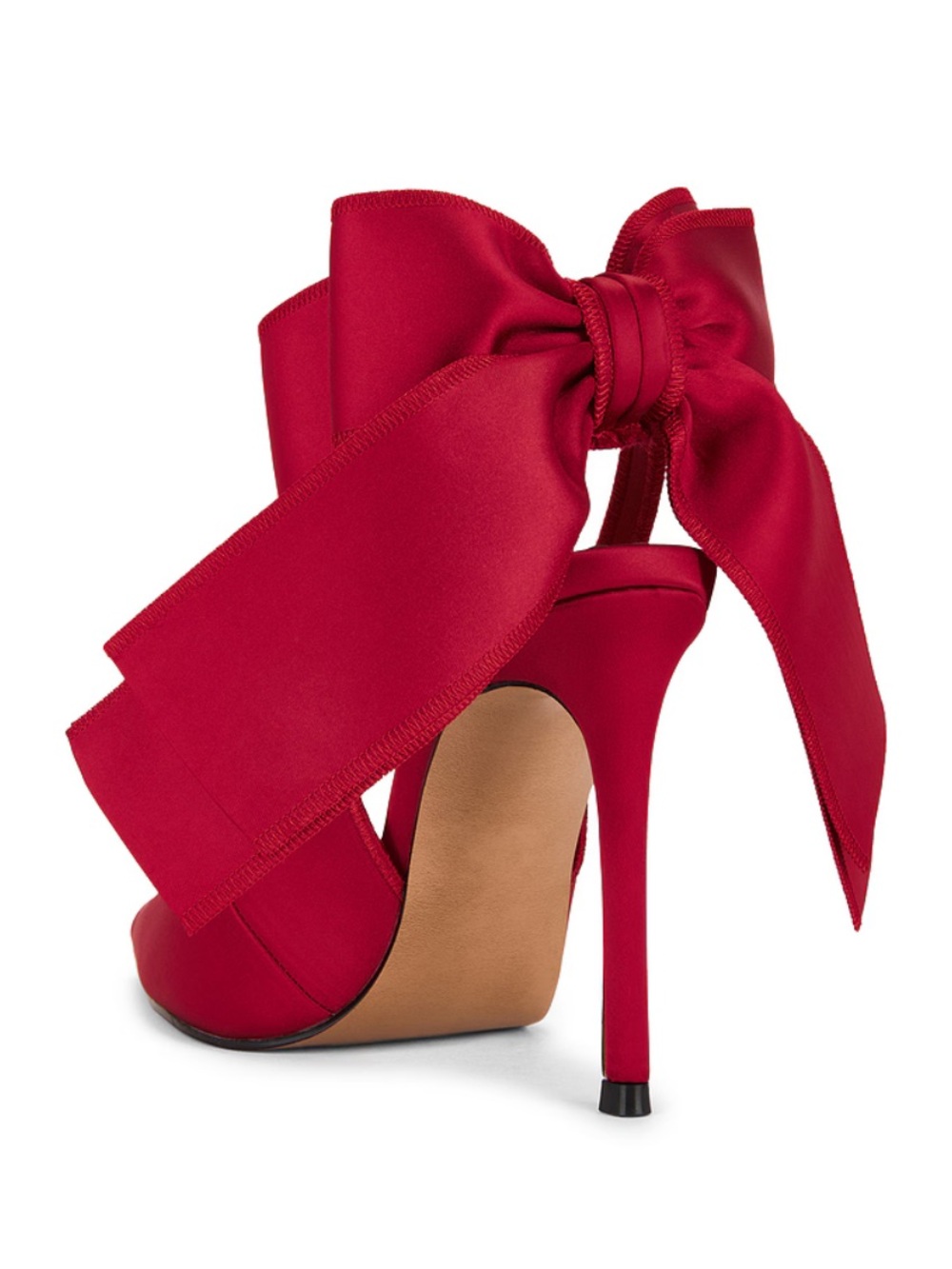 NWOB STEVE MADDEN TEACUP RED SATIN BOW HEELS SIZE 9 RETAIL $130
